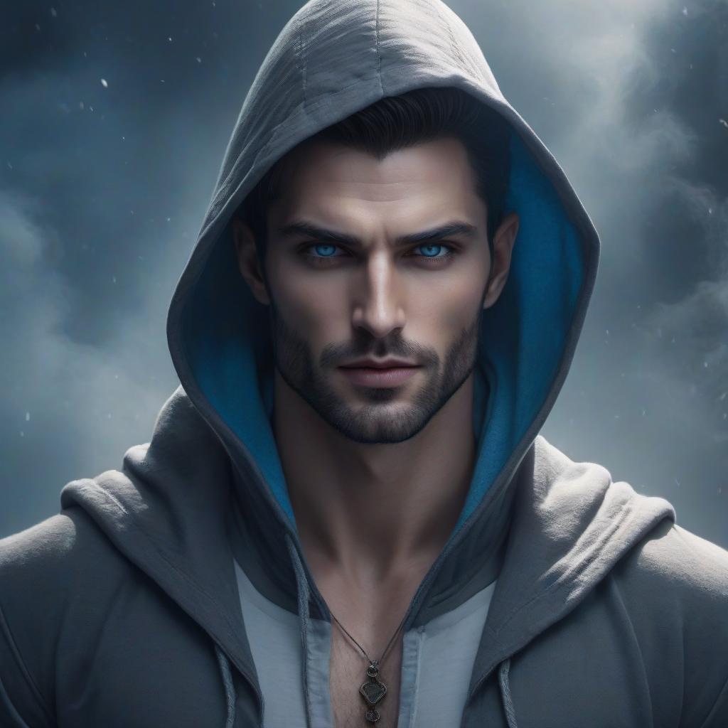  ethereal fantasy concept art of A beautiful short lipped man with a normal nose, a small one, a vampire, blue eyes, wearing a hoodie and shorts with fangs, a grown up man in general. . magnificent, celestial, ethereal, painterly, epic, majestic, magical, fantasy art, cover art, dreamy hyperrealistic, full body, detailed clothing, highly detailed, cinematic lighting, stunningly beautiful, intricate, sharp focus, f/1. 8, 85mm, (centered image composition), (professionally color graded), ((bright soft diffused light)), volumetric fog, trending on instagram, trending on tumblr, HDR 4K, 8K