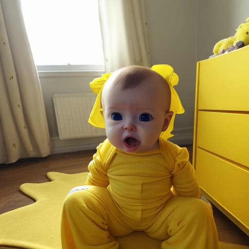  Scary baby in yellow room