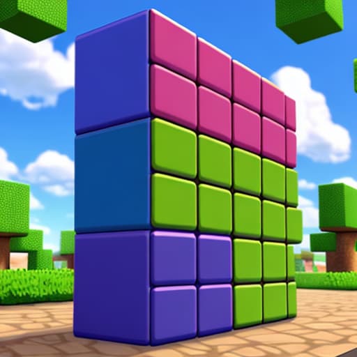  in style of 3D game, chucho-Rex estilo tetris
