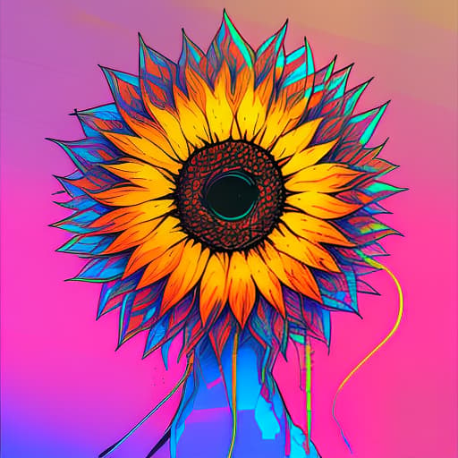 nvinkpunk Sunflower in painting swirls