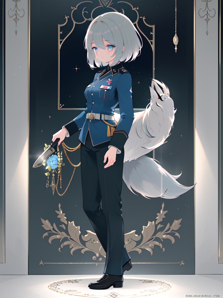  ((Detailed Nazi Great Military Uniform: 1.4, Slacks, Slacks)), Best Quality: 1.4, Ultra Detailed Texture, Raw Photorealistic, 8k Illustration, ((Very Short Wolf Hair, Blue Narrow Eyes) : 1.4), expressionless, (medal: 1.4), from Side, 💩, 💩, 💩, 💩, 💩, 💩, masterpiece, best quality,8k,ultra detailed,high resolution,an extremely delicate and beautiful,hyper detail hyperrealistic, full body, detailed clothing, highly detailed, cinematic lighting, stunningly beautiful, intricate, sharp focus, f/1. 8, 85mm, (centered image composition), (professionally color graded), ((bright soft diffused light)), volumetric fog, trending on instagram, trending on tumblr, HDR 4K, 8K