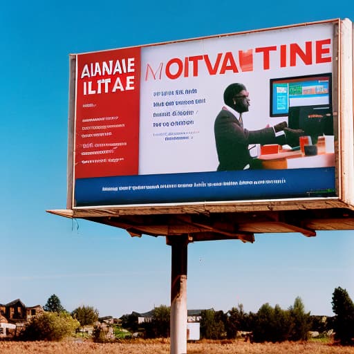 analog style a bill board written "OMANYE SERVICES_ Lit data plug"with a crowd reading it