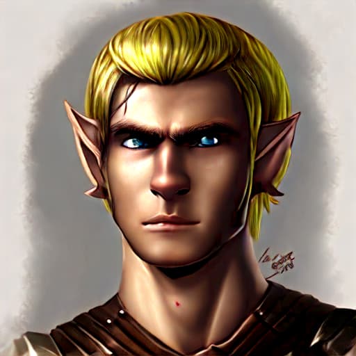  Blonde dark elf man