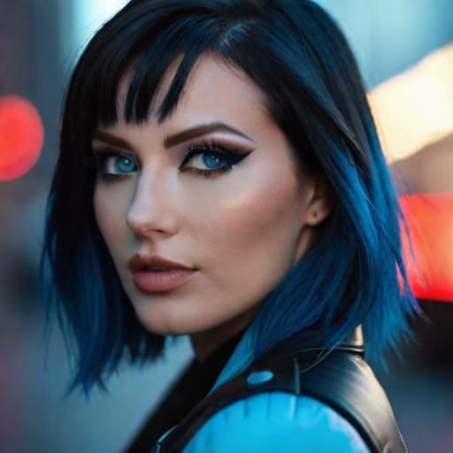  ultra realistic close up portrait ((beautiful pale cyberpunk female with heavy black eyeliner)), blue eyes, shaved side haircut, hyper detail, cinematic lighting, magic neon, dark red city, Canon EOS R3, nikon, f/1.4, ISO 200, 1/160s, 8K, RAW, unedited, symmetrical balance, in frame, 8K hyperrealistic, full body, detailed clothing, highly detailed, cinematic lighting, stunningly beautiful, intricate, sharp focus, f/1. 8, 85mm, (centered image composition), (professionally color graded), ((bright soft diffused light)), volumetric fog, trending on instagram, trending on tumblr, HDR 4K, 8K