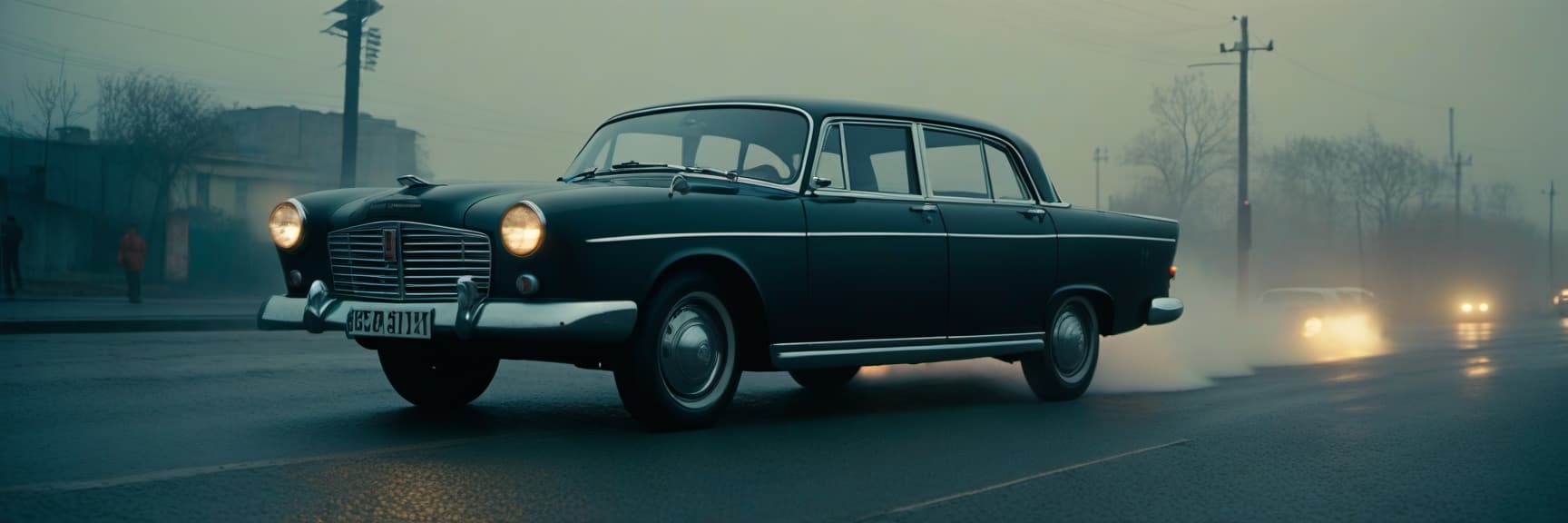  analog film photo automobile GAZ 21, from the movie "Black Lightning", black in color, soars through the sky, night city, retro style If you need any other help or information, let me know! I'm here to assist you. 😊 . faded film, desaturated, 35mm photo, grainy, vignette, vintage, Kodachrome, Lomography, stained, highly detailed, found footage hyperrealistic, full body, detailed clothing, highly detailed, cinematic lighting, stunningly beautiful, intricate, sharp focus, f/1. 8, 85mm, (centered image composition), (professionally color graded), ((bright soft diffused light)), volumetric fog, trending on instagram, trending on tumblr, HDR 4K, 8K