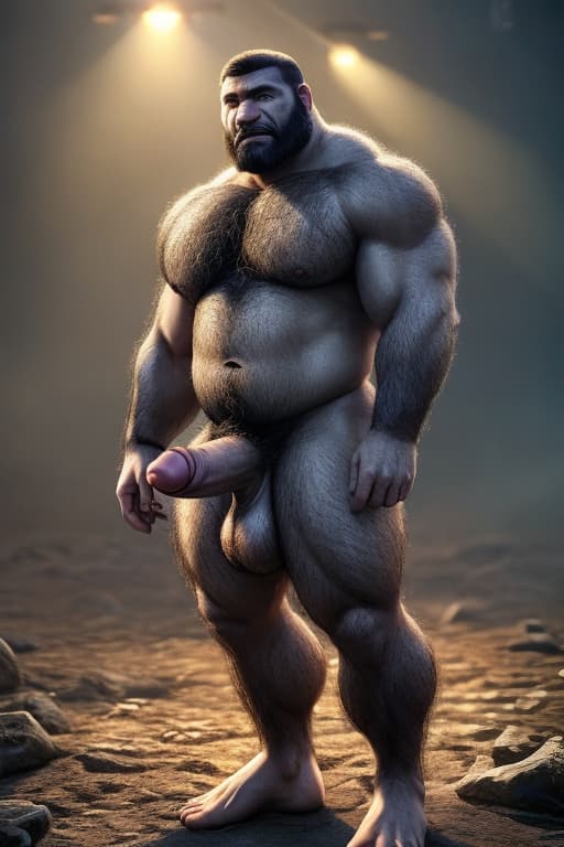  Naked, man, hunk, bulky, hairy, short beard, penis, big fat cock, skinhead, mature, big black cock, realistic, rude, natural body, bulky body, hairy, hairy body, rugby body,erection cock, man over 30, shirtless, legs, feet, stand up, full body, realistic cock, hairy cock, real hyperrealistic, full body, detailed clothing, highly detailed, cinematic lighting, stunningly beautiful, intricate, sharp focus, f/1. 8, 85mm, (centered image composition), (professionally color graded), ((bright soft diffused light)), volumetric fog, trending on instagram, trending on tumblr, HDR 4K, 8K