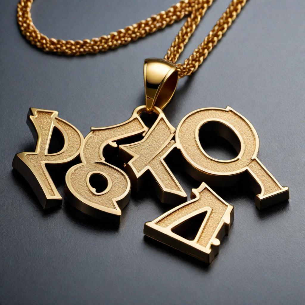  A pendant with the letters 'RFK Jr' written in a graffiti style. The pendant is metallic, with a shiny, reflective surface, and the graffiti letters are bold, vibrant, and slightly stylized. The pendant is hanging from a chain. hyperrealistic, full body, detailed clothing, highly detailed, cinematic lighting, stunningly beautiful, intricate, sharp focus, f/1. 8, 85mm, (centered image composition), (professionally color graded), ((bright soft diffused light)), volumetric fog, trending on instagram, trending on tumblr, HDR 4K, 8K