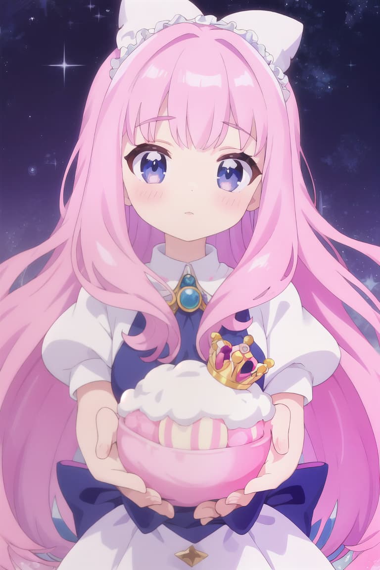  master piece , best quality,Alien, pink hair, princess, Lolita, dream cute