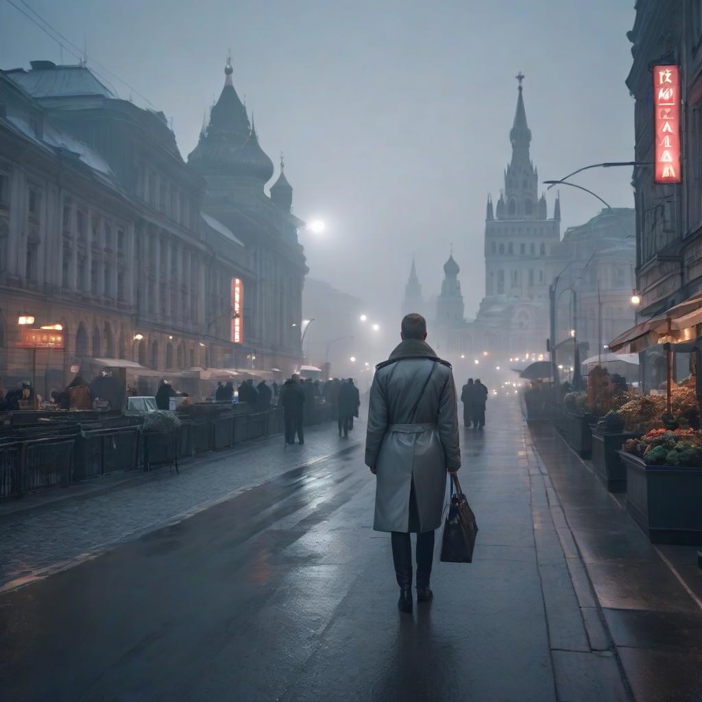  Russia, Moscow city at the beginning of 2000s. hyperrealistic, full body, detailed clothing, highly detailed, cinematic lighting, stunningly beautiful, intricate, sharp focus, f/1. 8, 85mm, (centered image composition), (professionally color graded), ((bright soft diffused light)), volumetric fog, trending on instagram, trending on tumblr, HDR 4K, 8K