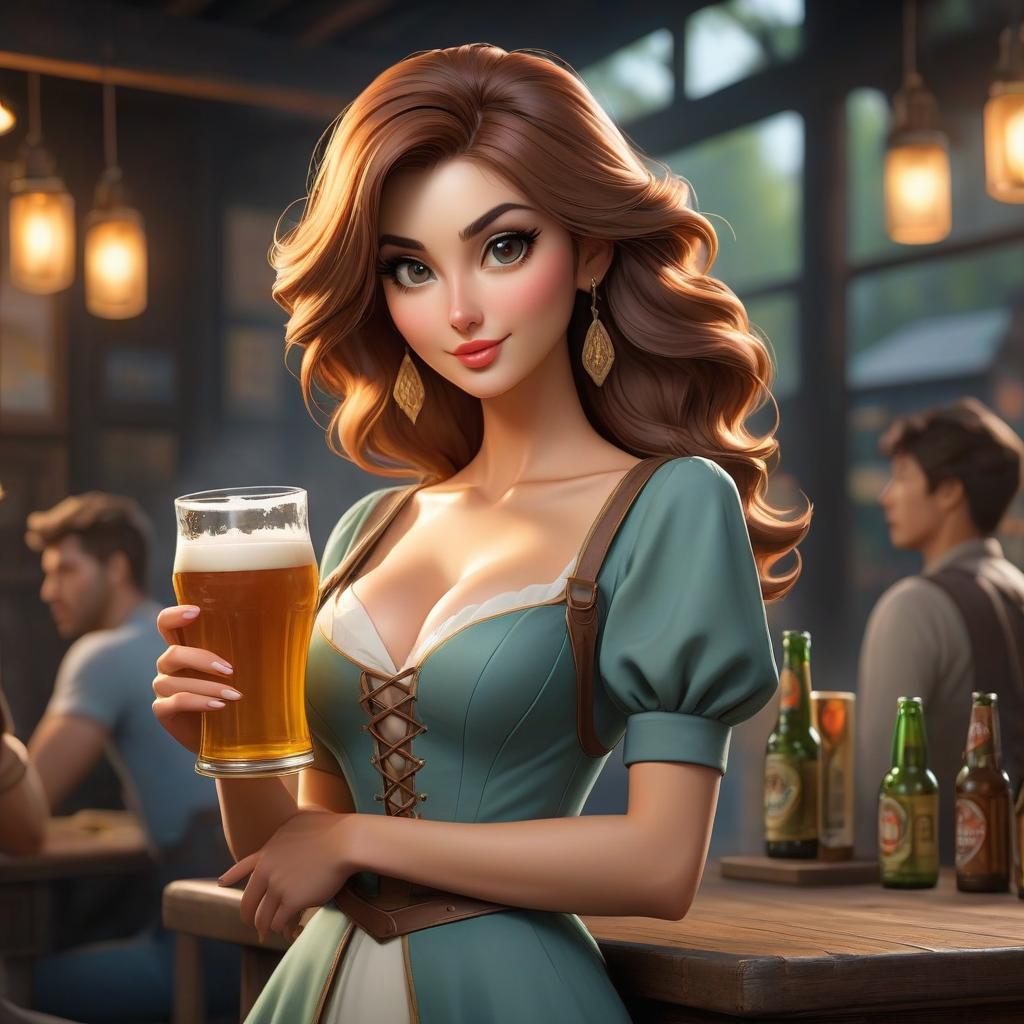  concept art A pretty girl with a slender figure, holding a beer, full height sticker style decal without a background. . digital artwork, illustrative, painterly, matte painting, highly detailed hyperrealistic, full body, detailed clothing, highly detailed, cinematic lighting, stunningly beautiful, intricate, sharp focus, f/1. 8, 85mm, (centered image composition), (professionally color graded), ((bright soft diffused light)), volumetric fog, trending on instagram, trending on tumblr, HDR 4K, 8K