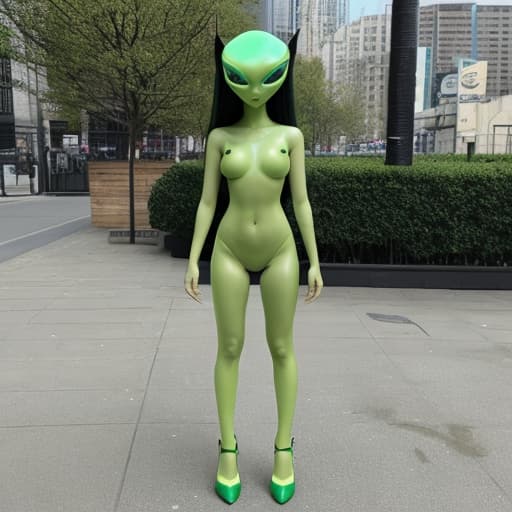  Jennie Kim beautiful green alien Beautiful , full body, , poses