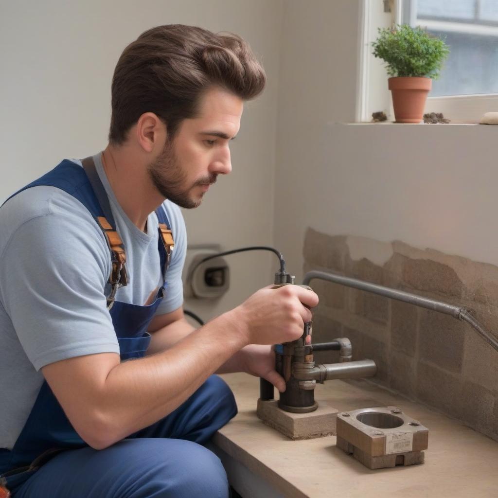  Picture a plumbing-welder making repairs in the apartment