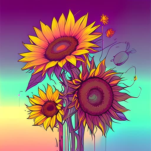 nvinkpunk whimsical nature sunflower vibrant