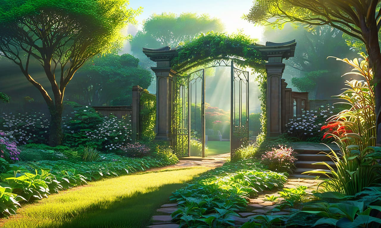  anime artwork A brutal, visceral, detailed and intricate image featuring a garden, idyllic, serene, (and tranquil:1.28). Gentle rays of light and dust litter the otherwise pristine palisade, and tiny grains of grass wave in the wind. painted by Ghibli and Makoto Shinkai and Thomas Kinkade, trending on artstation and cgsociety, A 3d artist so National Geographic photographs: 6, blur, HD nature photo, Bokeh, coherent facial symmetry and life, clear details, HD. 50K, super high quality model inspired color with micro detail, A pro max atmosphericcenital, hyper realistic, 4k resolution, artwork, digital art, cinematic, intrincate, wide shot, bokeh, light shaft cinematic atmosphere, ultra high res, (photorealistic, realistic:1.2), deep shadow, r hyperrealistic, full body, detailed clothing, highly detailed, cinematic lighting, stunningly beautiful, intricate, sharp focus, f/1. 8, 85mm, (centered image composition), (professionally color graded), ((bright soft diffused light)), volumetric fog, trending on instagram, trending on tumblr, HDR 4K, 8K