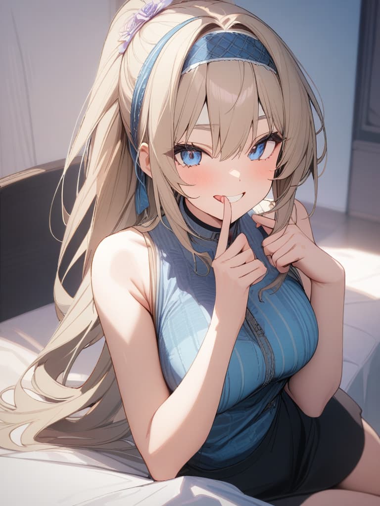  ultra detailed:1.2,masterpiece:1.2,best quality,masterpiece,bestquality,hdr:1.1,8k:1.1,very cute girl:1.3,(gles,eyewear headband:1.5),grin smile,ponytail,blond hair:1.2,(blue ,flower pattern:1.3),selfy:1.3,tongue out:1.3,peace sign:1.7, masterpiece, best quality,8k,ultra detailed,high resolution,an extremely delicate and beautiful,hyper detail