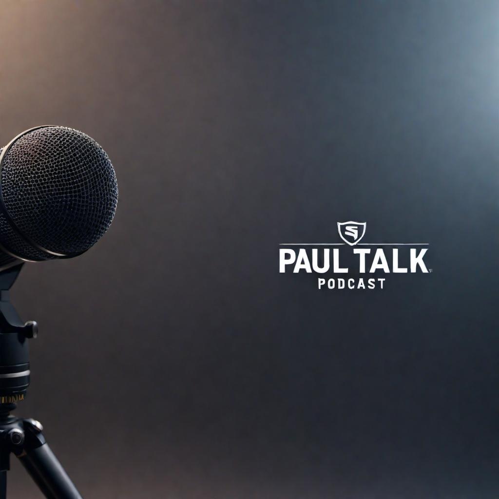  Create a logo for Paul Talk Podcast hyperrealistic, full body, detailed clothing, highly detailed, cinematic lighting, stunningly beautiful, intricate, sharp focus, f/1. 8, 85mm, (centered image composition), (professionally color graded), ((bright soft diffused light)), volumetric fog, trending on instagram, trending on tumblr, HDR 4K, 8K