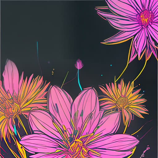 nvinkpunk whimsical Dalia flower vibrant