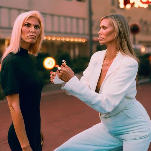 analog style Claw fight between Verona Pooth and Heidi Klum