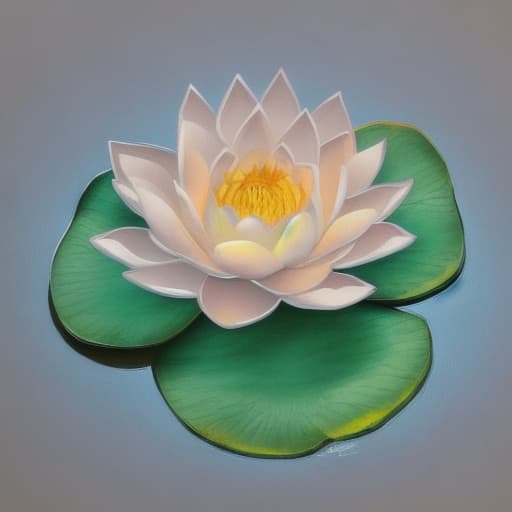  Image of 1 white lotus flower in heaven with serenity tone and holy spirituality mood create overall image in very lovely pastel palette