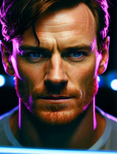  A charming photo of (a man). wearing a white shirt. blue eyes, dark brown hair, square face, thin lips, freckles, looks like actor Michael fassbender, medium length hair, pov, ultra quality, hyperrealistic, RAW photo, highly detailed, 4k, close shot, in his bedroom, fit figure, ripped shape, elegant, kind eyes, gingerish beard but not too red, pale skin, hyperrealistic, full body, detailed clothing, highly detailed, cinematic lighting, stunningly beautiful, intricate, sharp focus, f/1. 8, 85mm, (centered image composition), (professionally color graded), ((bright soft diffused light)), volumetric fog, trending on instagram, trending on tumblr, HDR 4K, 8K