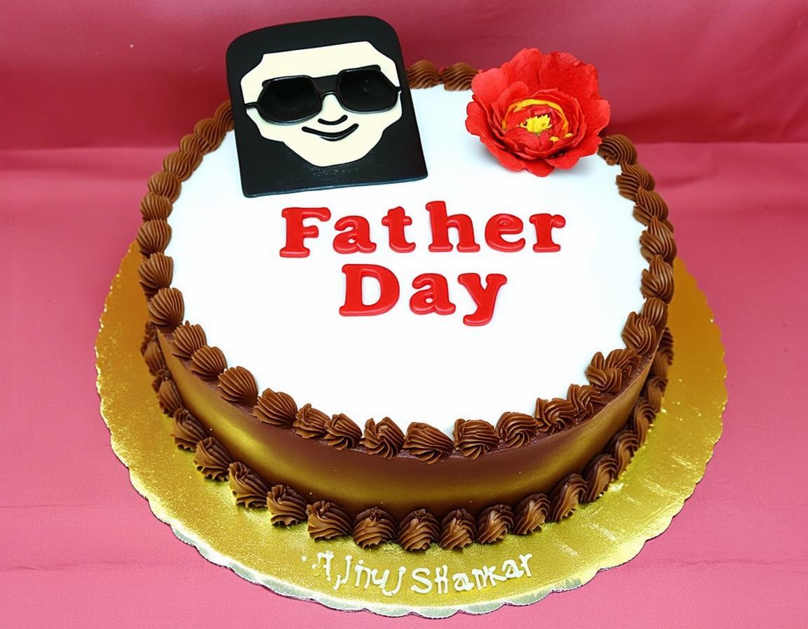  Happy father day, cute, father day cake of text "Father day Ajay Shankar"