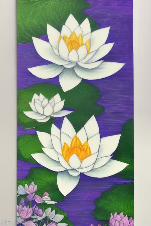  Image of 1 white lotus flower in heaven with serenity tone and holy spirituality mood create with pastel palette