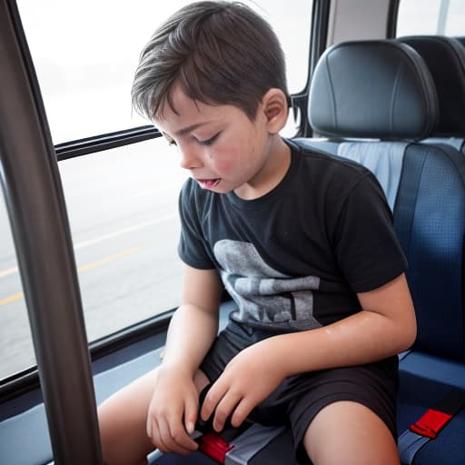  a very sweaty very young boy, caught on a public bus, is discovered by the viewer. The young 's face is rendered in exquisite detail, a look of and arousal as he realizes he's been caught the boy on the bus seat lets out a stream of warm, viscous liquid shooting out from his huge engorged erect tip coating his and splattering onto the floor of the bus, the pinnacle of his is his sweaty features, high-angle shot, dramatic angle, extreme angle shot, photo-realistic, volumetric fog, 85mm lens, HDR, cinematic