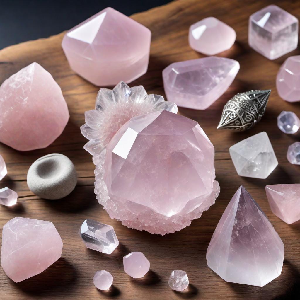  Options and concepts for building a business without investment using Rose Quartz crystals: 1. Handmade Jewelry 2. Home Decor Items 3. Crystal Grid Kits 4. Crystal-infused Skincare Products 5. Custom Crystal Gifts 6. Crystal Meditation Kits hyperrealistic, full body, detailed clothing, highly detailed, cinematic lighting, stunningly beautiful, intricate, sharp focus, f/1. 8, 85mm, (centered image composition), (professionally color graded), ((bright soft diffused light)), volumetric fog, trending on instagram, trending on tumblr, HDR 4K, 8K