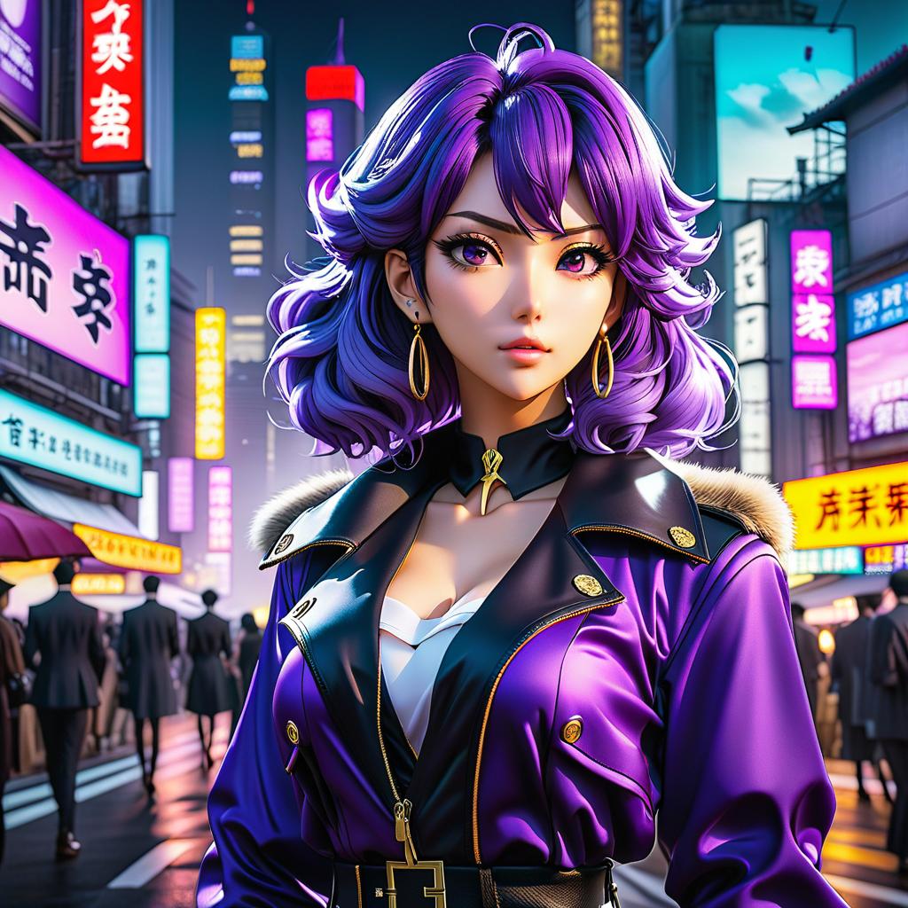  anime artwork Interests in a purple themed mobile app. . anime style, key visual, vibrant, studio anime, highly detailed hyperrealistic, full body, detailed clothing, highly detailed, cinematic lighting, stunningly beautiful, intricate, sharp focus, f/1. 8, 85mm, (centered image composition), (professionally color graded), ((bright soft diffused light)), volumetric fog, trending on instagram, trending on tumblr, HDR 4K, 8K