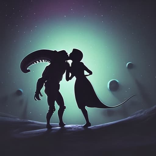  aliens kissing