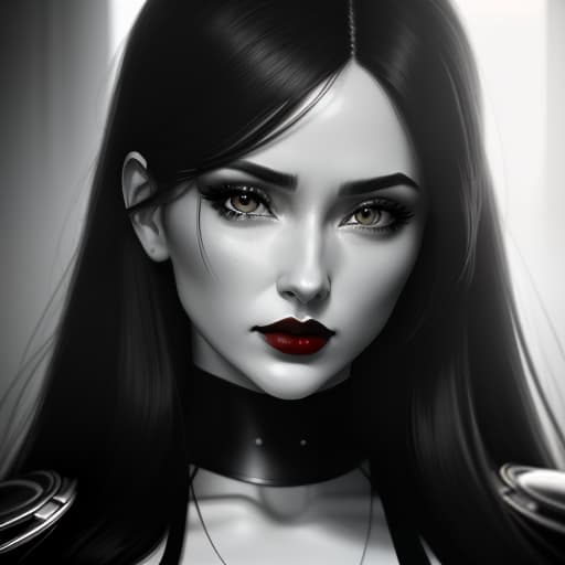  black and white drawing in the style of visual novel girl in full height with red lips with tired and sad eyes, (b&w, Monochromatic, Film Photography:1.3), Photorealistic, Hyperrealistic, Hyperdetailed, film noir, analog style, hip cocked, demure, low cut, soft lighting, subsurface scattering, realistic, heavy shadow, masterpiece, best quality, ultra realistic, 8k, golden ratio, Intricate, High Detail, film photography, soft focus hyperrealistic, full body, detailed clothing, highly detailed, cinematic lighting, stunningly beautiful, intricate, sharp focus, f/1. 8, 85mm, (centered image composition), (professionally color graded), ((bright soft diffused light)), volumetric fog, trending on instagram, trending on tumblr, HDR 4K, 8K