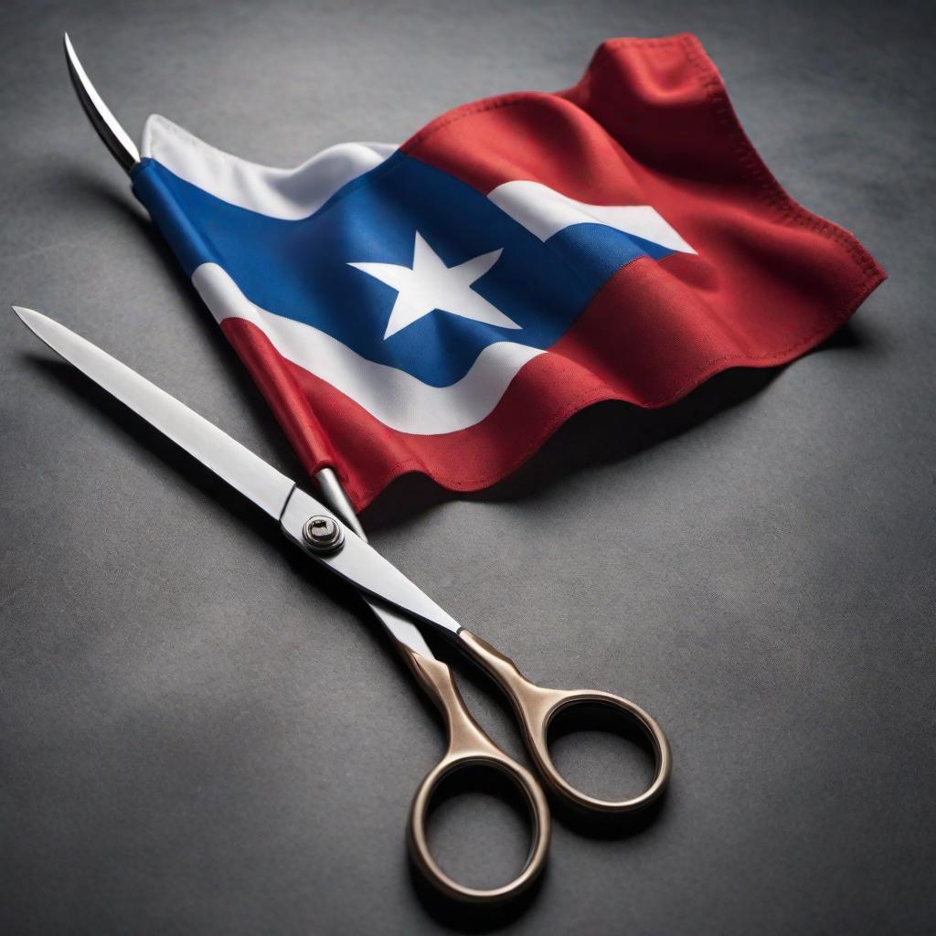  A Cuban flag emoji next to a pair of scissors emoji to represent a Cuban hairstylist. hyperrealistic, full body, detailed clothing, highly detailed, cinematic lighting, stunningly beautiful, intricate, sharp focus, f/1. 8, 85mm, (centered image composition), (professionally color graded), ((bright soft diffused light)), volumetric fog, trending on instagram, trending on tumblr, HDR 4K, 8K