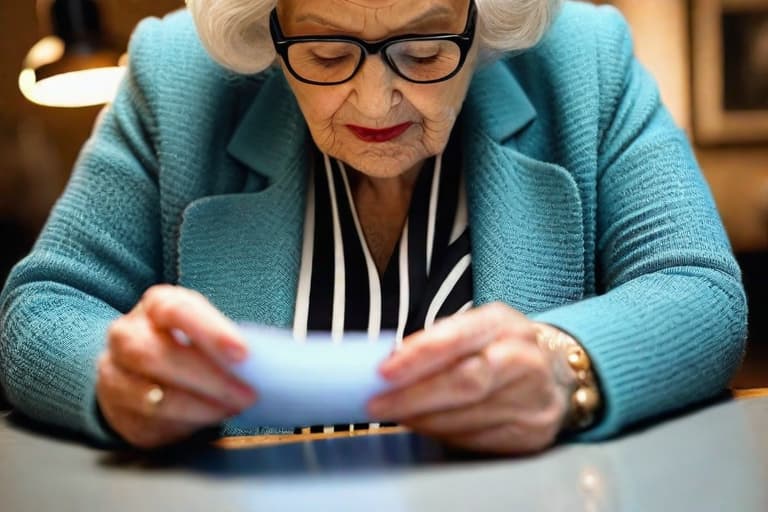  "Close up of an elderly woman (female) sitting at a well lit, tidy kitchen table, holding a simple cognitive test card in her hand. Her expression is one of mild concentration, reflecting the ease and accessibility of the test. On the table, a cup of tea and a pair of reading glasses add a homely touch. The background is a softly focused, cozy kitchen setting, ensuring the main focus remains on the woman and the test card. The image is realistic, detailed, and warm, evoking a sense of comfort and simplicity. High quality, photorealistic style with natural lighting."Ensure no face,leg,hand or eye defomities.Ensure all images are clear, detailed, contains no text and no deformities. realistic, highly detailed, photorealistic, cinematic lighti hyperrealistic, full body, detailed clothing, highly detailed, cinematic lighting, stunningly beautiful, intricate, sharp focus, f/1. 8, 85mm, (centered image composition), (professionally color graded), ((bright soft diffused light)), volumetric fog, trending on instagram, trending on tumblr, HDR 4K, 8K