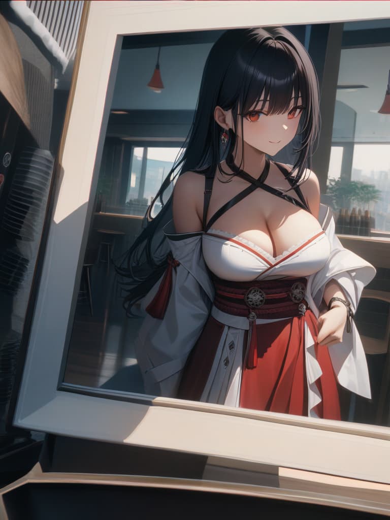  Japan Painting Style, Friul APRON, Bare Shoulder, Cary A Tray, Happy Smile, Japanese Cafe, From Side, Best Quality: 1.4, Ultra Detailed Ture, Raw Photorealistic, Absurd Resolution, 8k Illustration, 💩 , 💩, 💩, 💩, 💩, 💩,, masterpiece, best quality,8k,ultra detailed,high resolution,an extremely delicate and beautiful,hyper detail hyperrealistic, full body, detailed clothing, highly detailed, cinematic lighting, stunningly beautiful, intricate, sharp focus, f/1. 8, 85mm, (centered image composition), (professionally color graded), ((bright soft diffused light)), volumetric fog, trending on instagram, trending on tumblr, HDR 4K, 8K