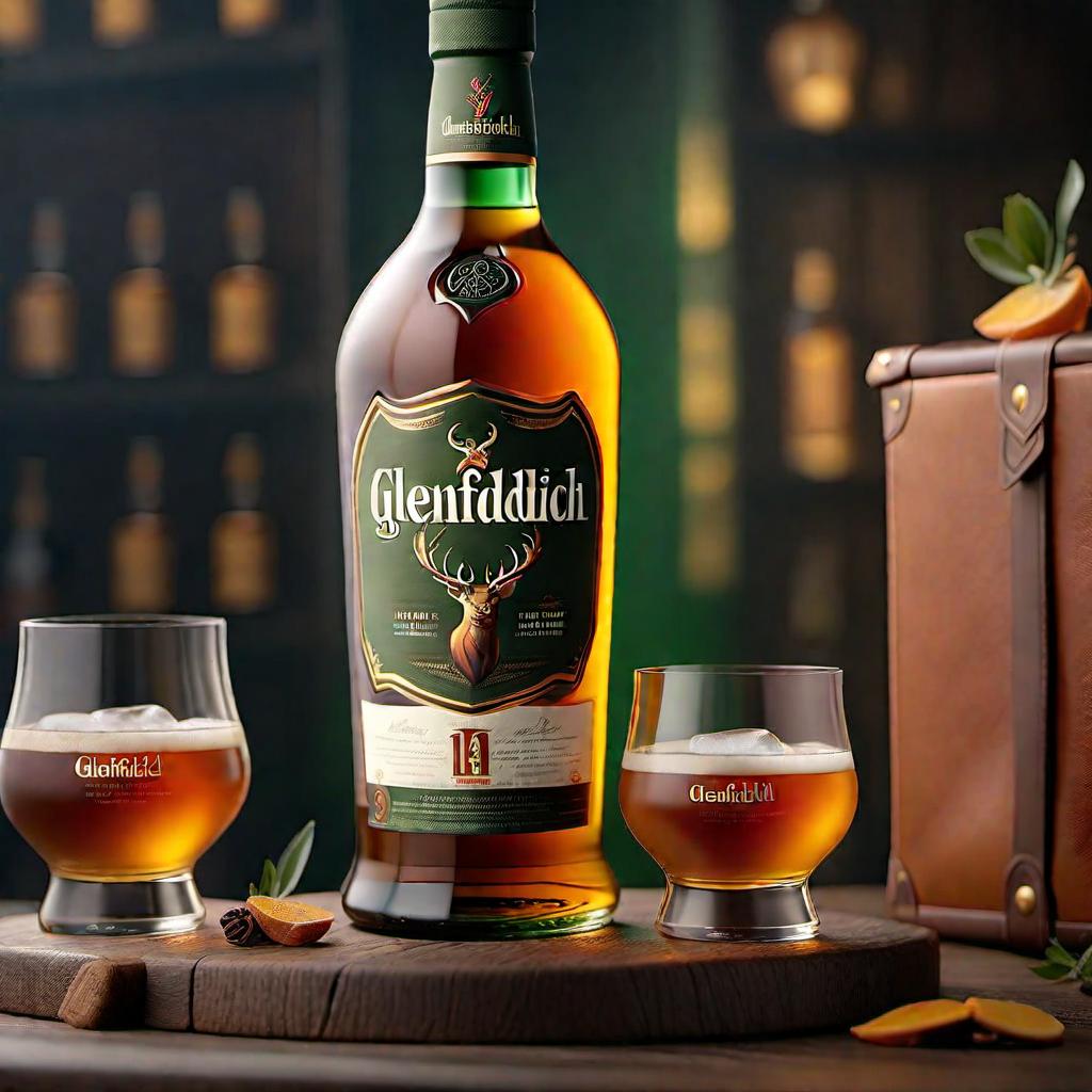  Glenfiddich whiskey hyperrealistic, full body, detailed clothing, highly detailed, cinematic lighting, stunningly beautiful, intricate, sharp focus, f/1. 8, 85mm, (centered image composition), (professionally color graded), ((bright soft diffused light)), volumetric fog, trending on instagram, trending on tumblr, HDR 4K, 8K