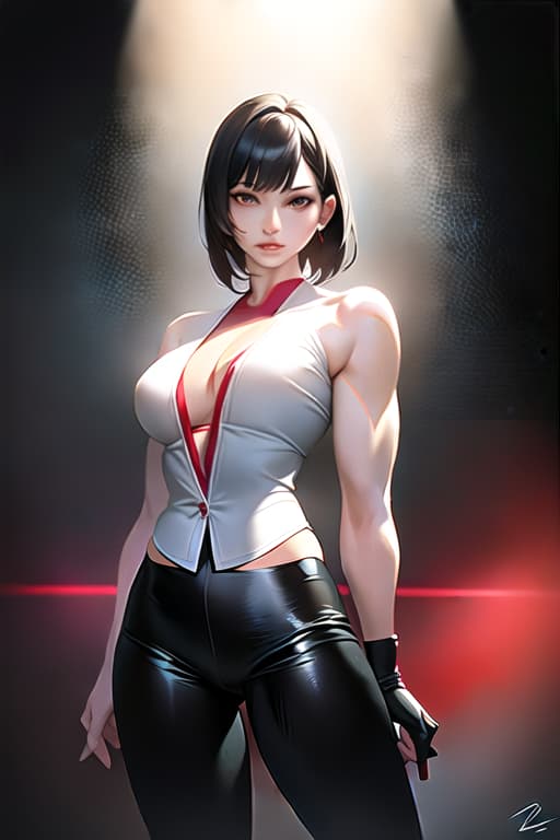  Black hair, berry short hair, beautiful woman, white dress shirt, Japanese samurai red armor, black leather pants, muscles, Japanese swords, Be sure to draw from the head to the thigh, the background is outdoor, (Masterpiece, BestQuality:1.3), (ultra detailed:1.2), (hyperrealistic:1.3), (RAW photo:1.2),High detail RAW color photo, professional photograph, (Photorealistic:1.4), (realistic:1.4), ,professional lighting, (japanese), beautiful face, (realistic face)