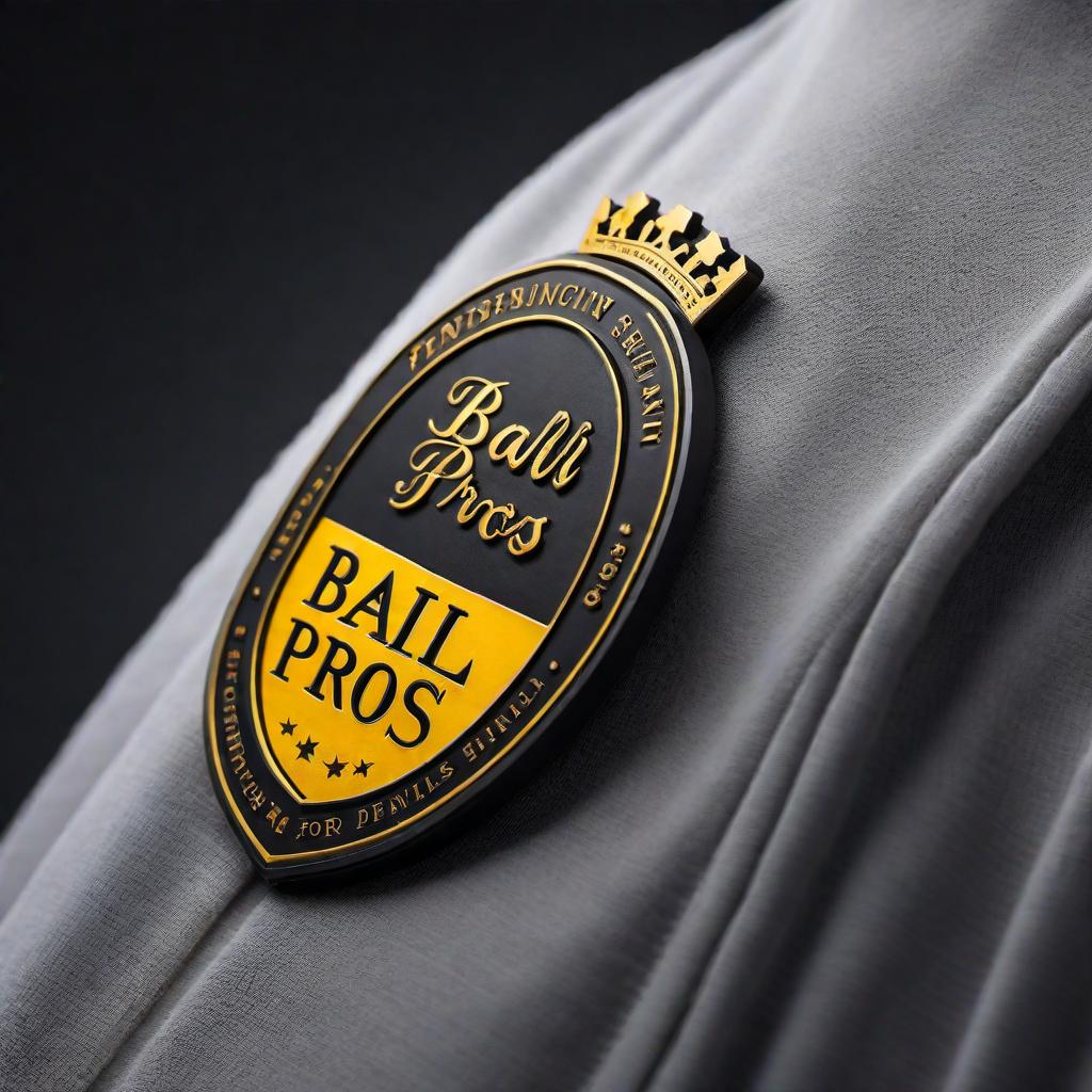  Logo emblem for a business named 'Bail Financing Pros'. The logo should incorporate the idea of same-day funding services. Use clean, modern design elements with the colors black, yellow, and grey to convey a sense of professionalism and trustworthiness. hyperrealistic, full body, detailed clothing, highly detailed, cinematic lighting, stunningly beautiful, intricate, sharp focus, f/1. 8, 85mm, (centered image composition), (professionally color graded), ((bright soft diffused light)), volumetric fog, trending on instagram, trending on tumblr, HDR 4K, 8K