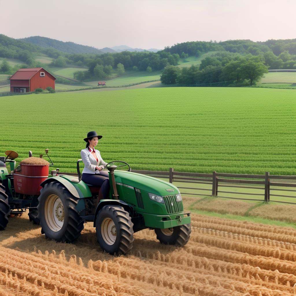  2 korean FARM GIRLS, FARMHOUSE, bulls in Background, Tractor in background, Clean face details hyperrealistic, full body, detailed clothing, highly detailed, cinematic lighting, stunningly beautiful, intricate, sharp focus, f/1. 8, 85mm, (centered image composition), (professionally color graded), ((bright soft diffused light)), volumetric fog, trending on instagram, trending on tumblr, HDR 4K, 8K