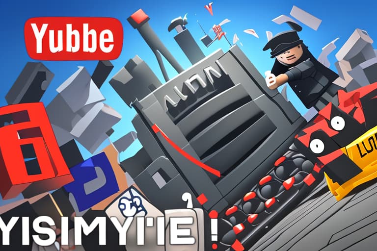  A youtube thumbnail, Roblox being sued.