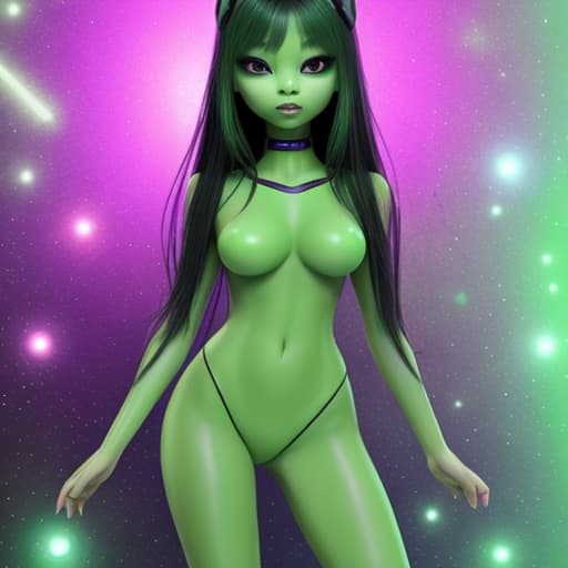  Jennie Kim beautiful green alien Beautiful , full body, , poses