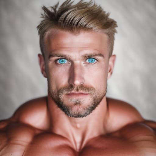 portrait+ style Russian queer IFBB nudism blonde hunk dilf dude face