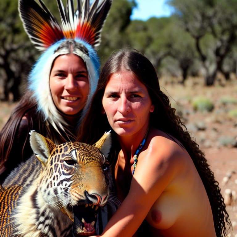  wild girl native argentina with native animals from argentina