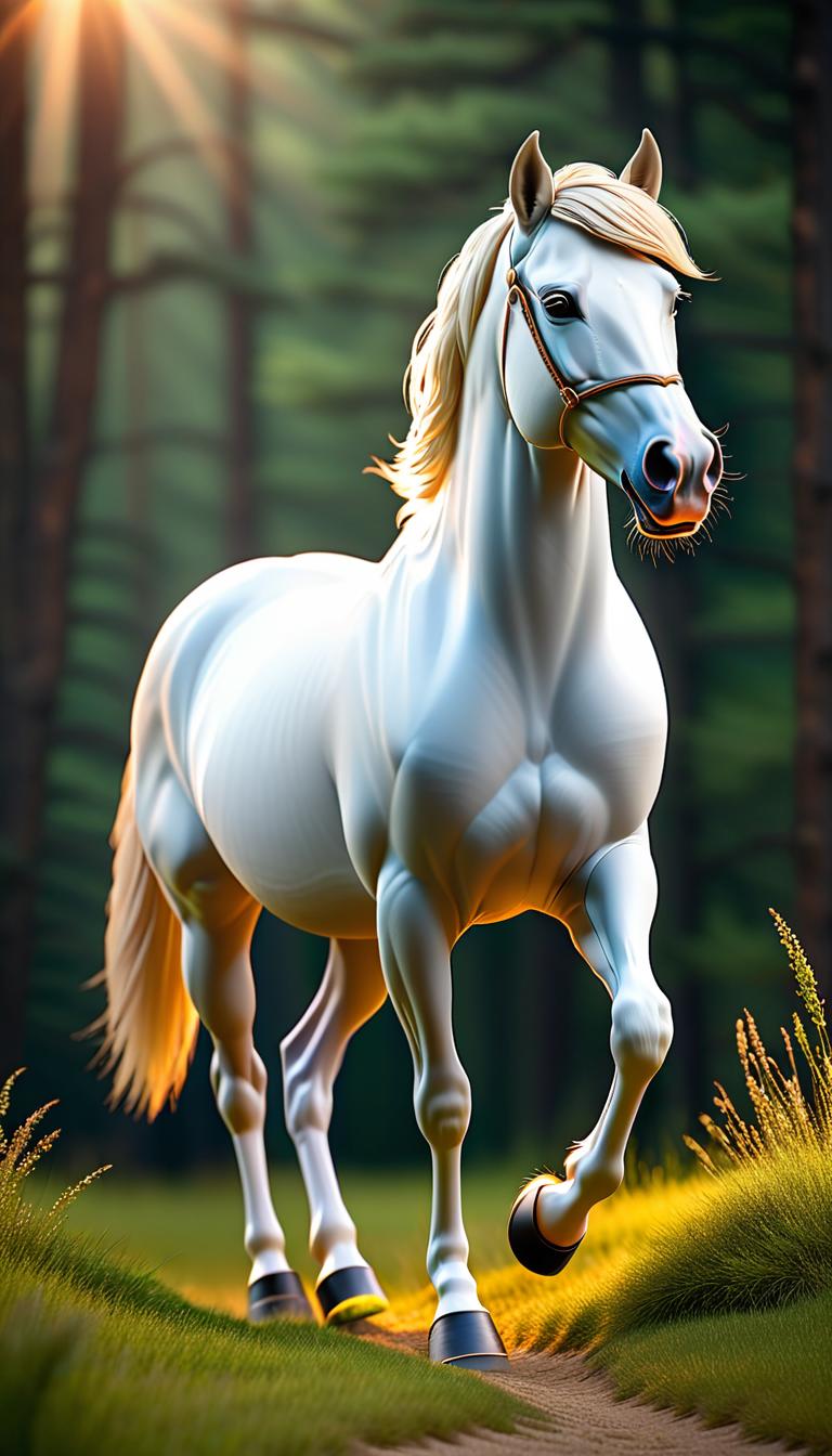  Professional 3D model of A horse . Rendered with Octane, the model is highly detailed,dramatic lighting. hyperrealistic, full body, detailed clothing, highly detailed, cinematic lighting, stunningly beautiful, intricate, sharp focus, f/1. 8, 85mm, (centered image composition), (professionally color graded), ((bright soft diffused light)), volumetric fog, trending on instagram, trending on tumblr, HDR 4K, 8K