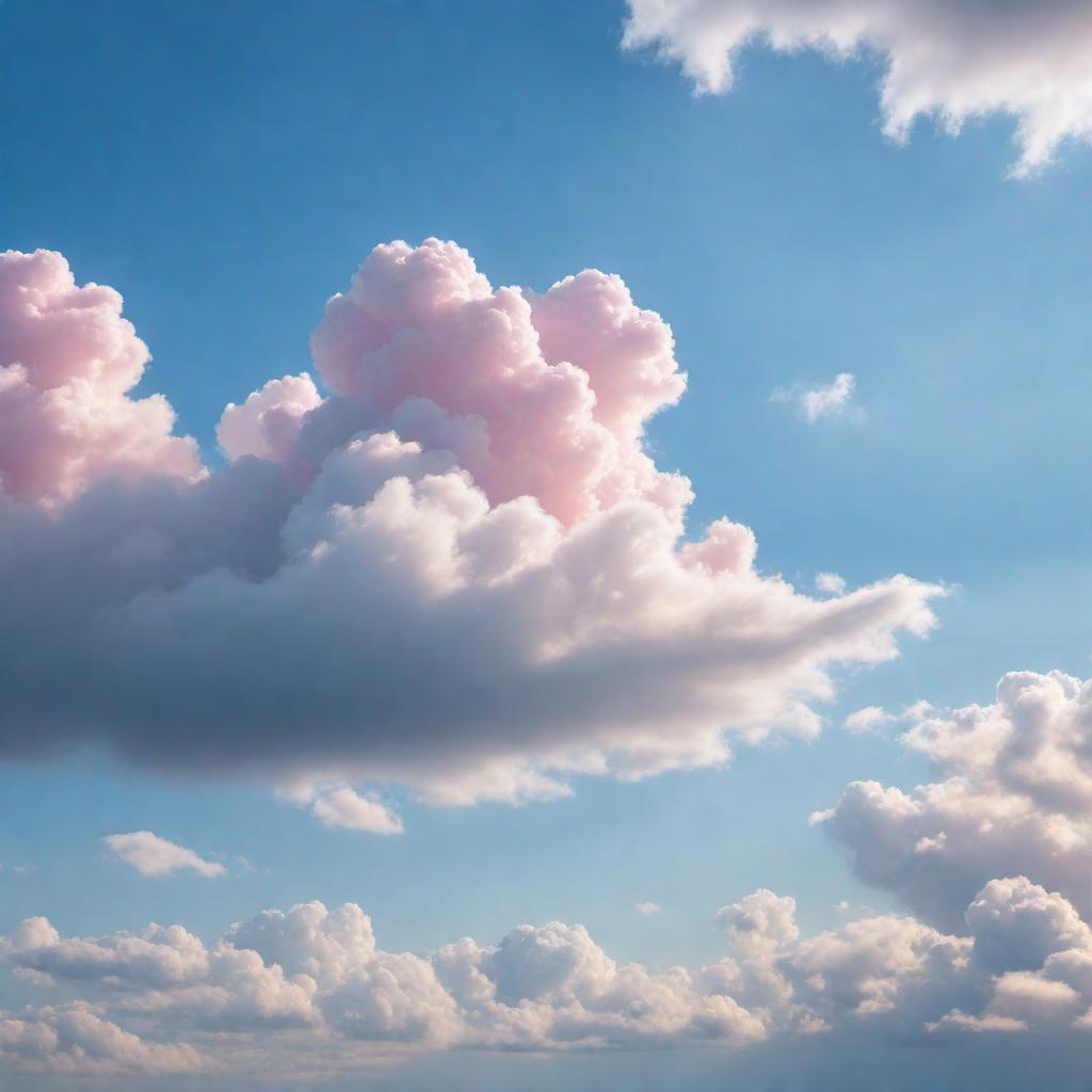  A serene sky with fluffy clouds arranged to form the name 'Amy.' The sky is a soft gradient of blue with hints of pink and orange from the setting sun. hyperrealistic, full body, detailed clothing, highly detailed, cinematic lighting, stunningly beautiful, intricate, sharp focus, f/1. 8, 85mm, (centered image composition), (professionally color graded), ((bright soft diffused light)), volumetric fog, trending on instagram, trending on tumblr, HDR 4K, 8K