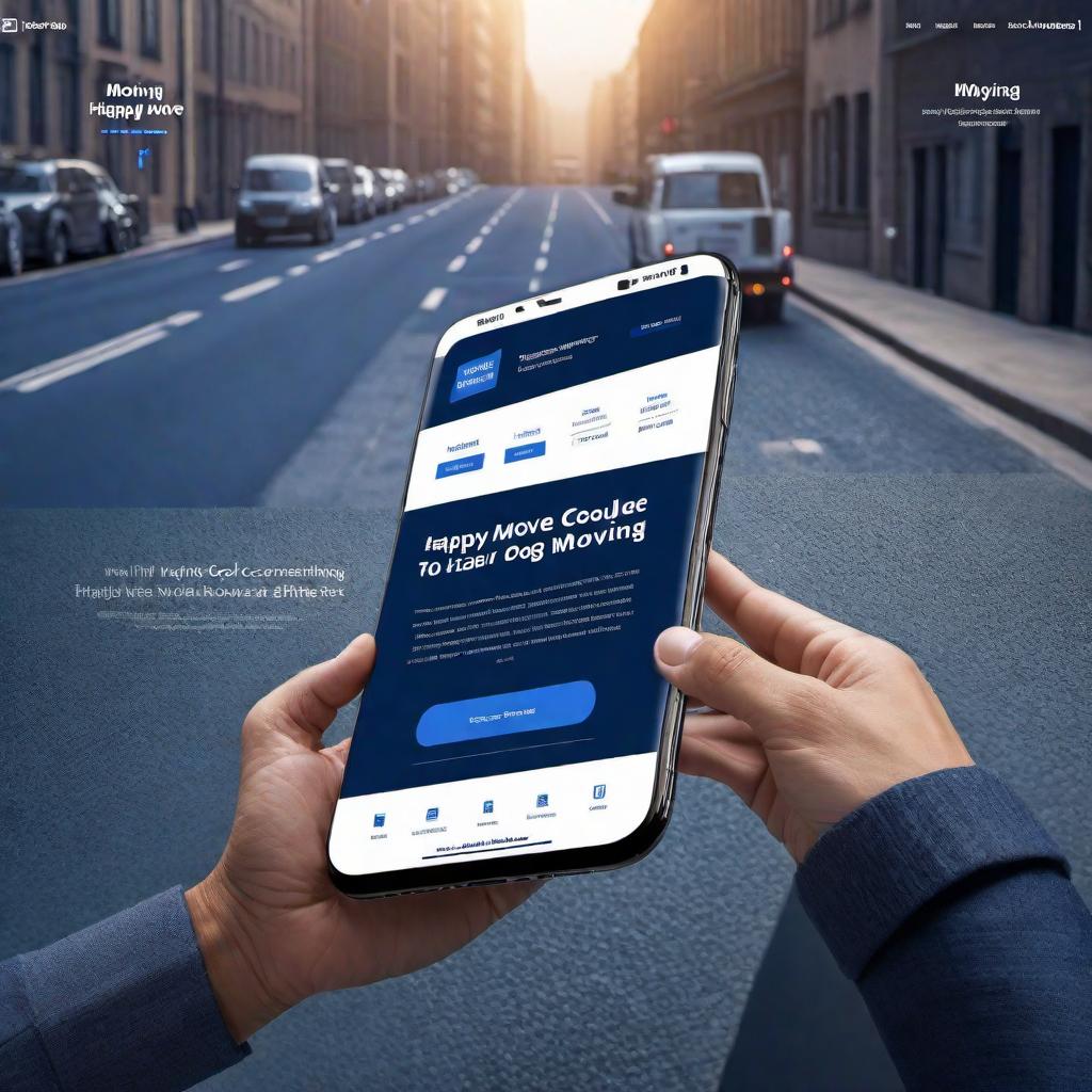  Design a website interface for a moving company named 'Happy Move' with a color scheme of dark blue. Include sections for services such as load/unload, packing/unpacking, local move, long distance move, and interior moving. Ensure the design is user-friendly and visually appealing to improve the overall user experience. hyperrealistic, full body, detailed clothing, highly detailed, cinematic lighting, stunningly beautiful, intricate, sharp focus, f/1. 8, 85mm, (centered image composition), (professionally color graded), ((bright soft diffused light)), volumetric fog, trending on instagram, trending on tumblr, HDR 4K, 8K
