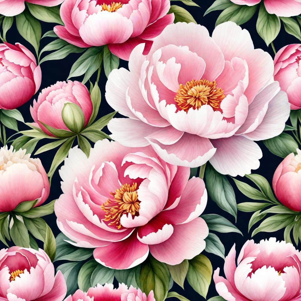  Create a delicate watercolor digital painting of a beautiful bouquet of large, blooming peonies in shades of pink and white, surrounded by lush green leaves. Intertwined with the flowers is a stethoscope, its tubing wrapping gracefully around the blooms, adding a unique and artistic touch. The background should feature soft, watercolor style splashes, enhancing the dreamy and artistic feel of the image. Ensure the overall image maintains a gentle and elegant watercolor effect.