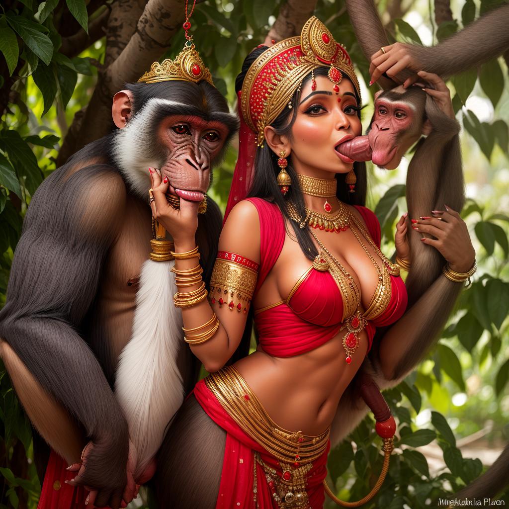  Indian Goddess sucking monkey penis