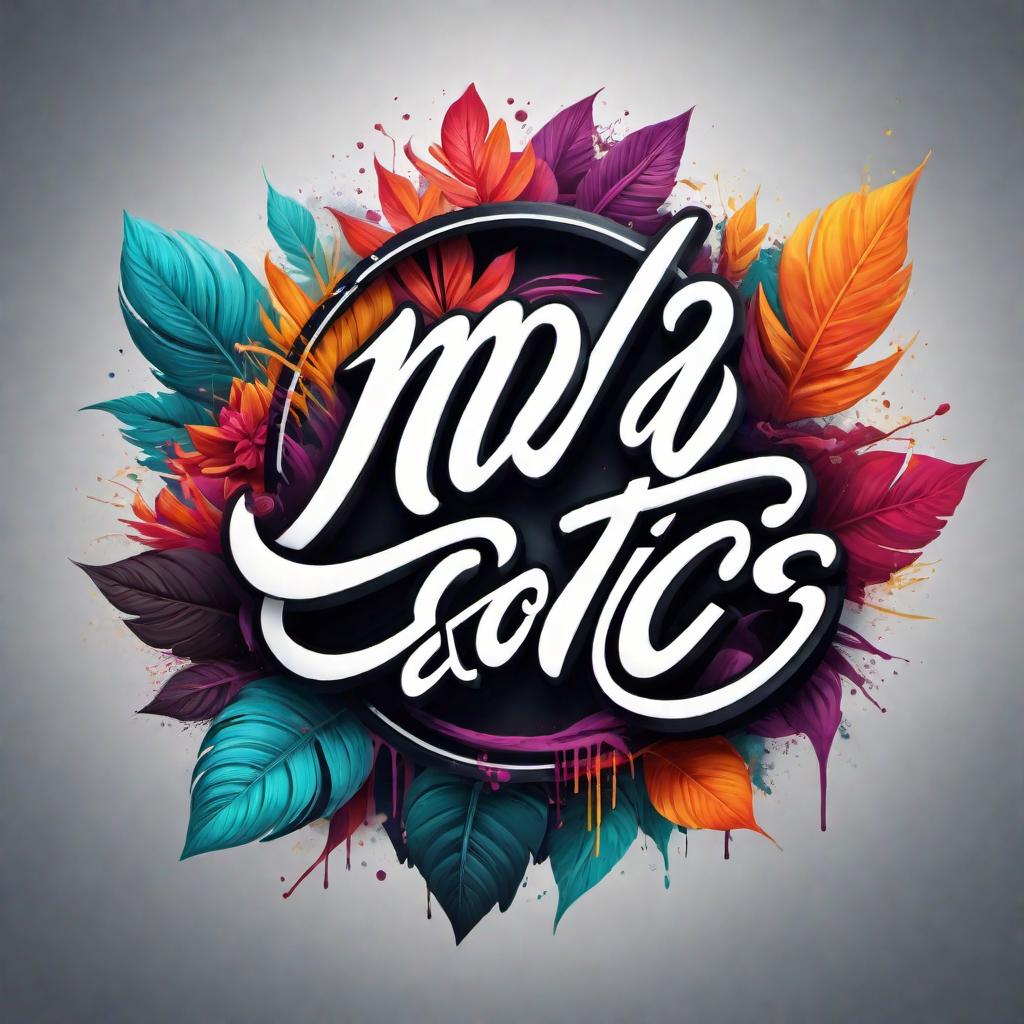  Create a cursive graffiti style logo that says 'MDA EXOTICS' hyperrealistic, full body, detailed clothing, highly detailed, cinematic lighting, stunningly beautiful, intricate, sharp focus, f/1. 8, 85mm, (centered image composition), (professionally color graded), ((bright soft diffused light)), volumetric fog, trending on instagram, trending on tumblr, HDR 4K, 8K