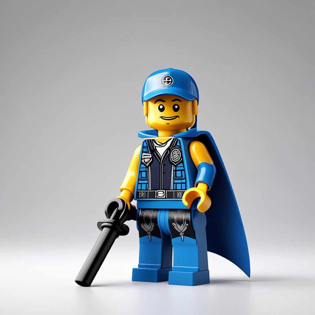  a 3d lego character in middle of white background, (4k, best quality, masterpiece:1.2), ultrahigh res, highly detailed, sharp focus, (perfect image composition)