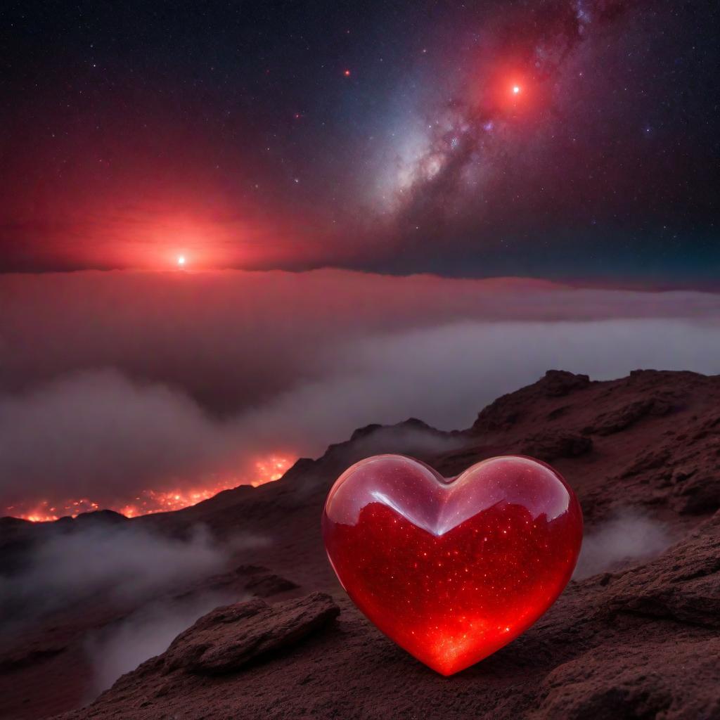  An image of the most beautiful red heart in the galaxy in the universe hyperrealistic, full body, detailed clothing, highly detailed, cinematic lighting, stunningly beautiful, intricate, sharp focus, f/1. 8, 85mm, (centered image composition), (professionally color graded), ((bright soft diffused light)), volumetric fog, trending on instagram, trending on tumblr, HDR 4K, 8K